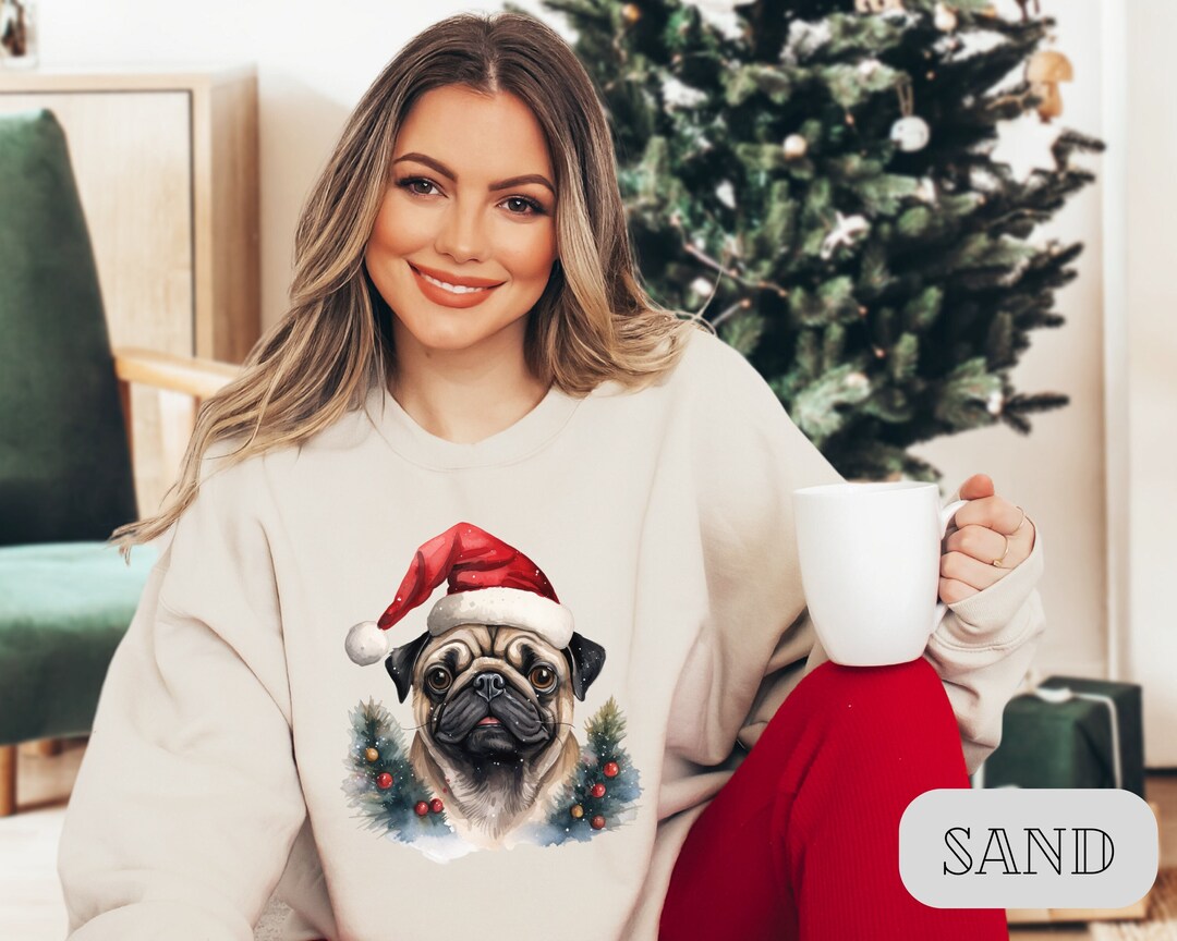 Pug Christmas Sweater Dog Christmas Sweatshirt Dog Sweater Etsy