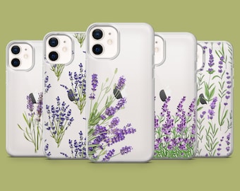 Lavendel Muster Handyhülle für iPhone 15, 14, 13, 12 Samsung S24Ultra, S23FE, S22, A15, A54, A25, A14, Pixel 8A 8Pro 7A 7Pro 6A