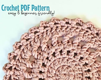 Easy Crochet PDF Pattern Plant Mat /Coaster/ Home Decor/ Placemat /Kitchen Linen /Table decor round crochet/gift ideas handmade beginner