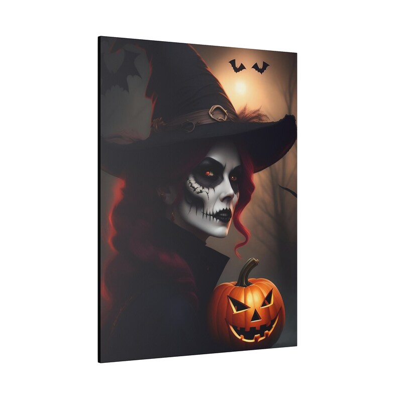 Halloween Witch Wall Art, AI Art Matte Canvas, Stretched, 0.75 Etsy