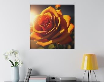 Beautiful Yellow Rose Ai Generated Art Matte Canvas, Stretched, 0.75"