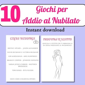 Giochi Addio al Nubilato, Bridal Shower Games, Bachelorette Party Games Bundle, Wedding Games Instant Download, Giochi in italiano