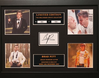 Brad Pitt signed mounted framed limited edition print