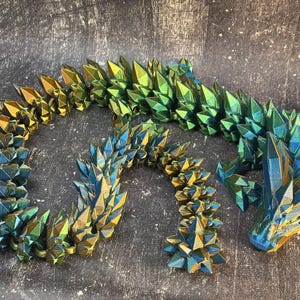 3D Printed Articulated Massive Crystal Dragon / Crystal Dragon/ Cinderwing Crystal Dragon