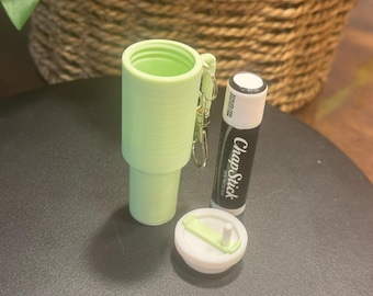 3D Printed Mini Tumbler Chapstick Keychain Holder