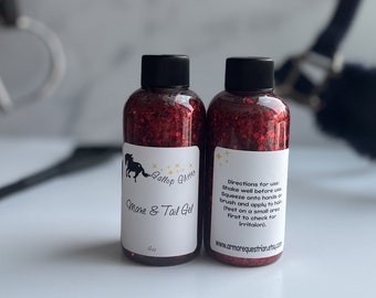 Gallop Glitter - Mane and Tail Gel in RED