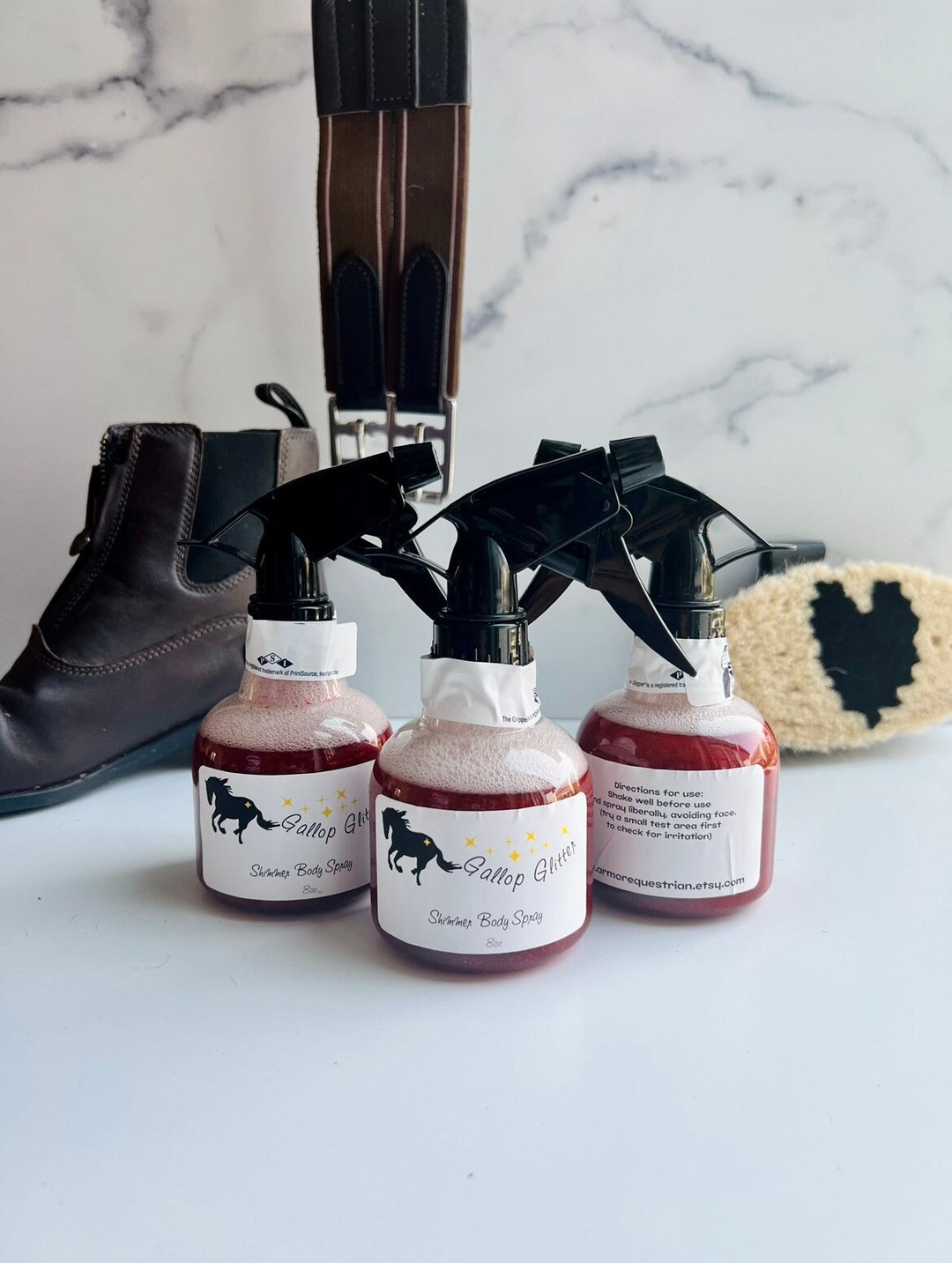 Gallop Glitter Shimmer Body Spray in RED Etsy