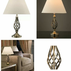 Kingswood Barley Twist Traditional Bed Side Table Lamp Shade