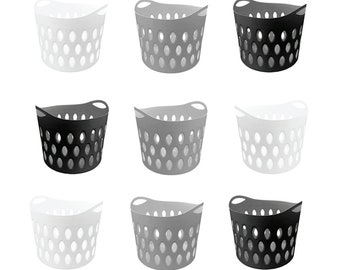 Plastic Laundry 30L Basket Hamper Bag Storage Home Clothes Washing Flexible Basket Small