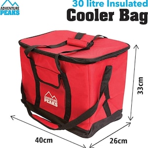 30L Large Cooling Cooler Cool Bag Box Picnic Camping Food Ice Drink Lunch Carrier Carry Delivery