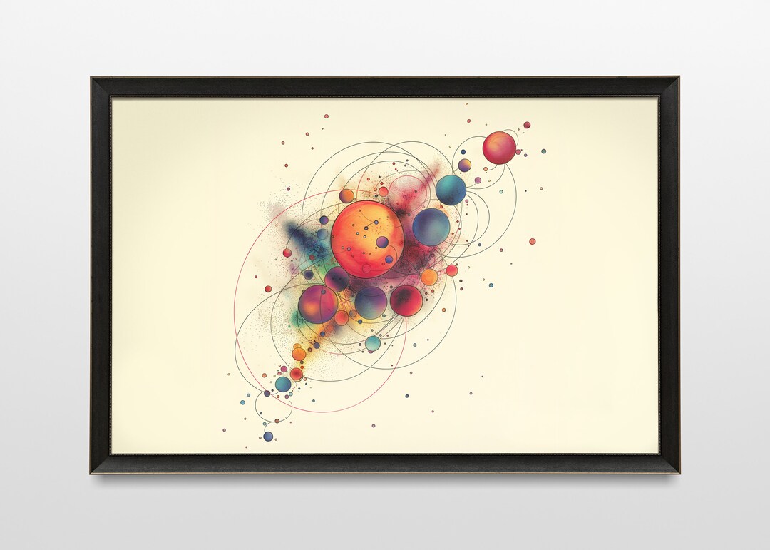 Particle Drawig Particle Inspiration Model 2 Abstract Color Drawing, Wall Decoration ...