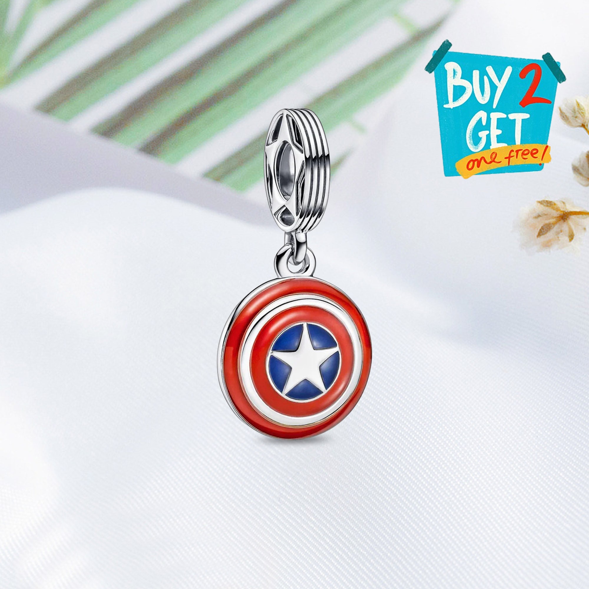 Marvel X Pandora Captain Marvel Octogram Star Two-tone Pendant