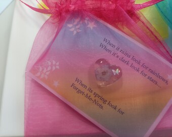 Forget-Me-Not pin for Friendship or family gift, for loss or funeral.