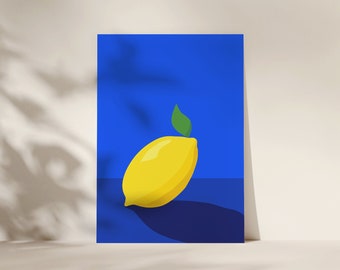 AMALFI LEMON, A4 Print, Semi-Glossy Paper, Lemon Print, Lemon Wall Print, Modern Art, Kitchen Wall Art, Home Decor, Lemon Poster