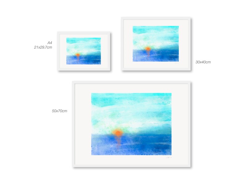 SUN AND SEA, Framed Print, 3 sizes available image 2