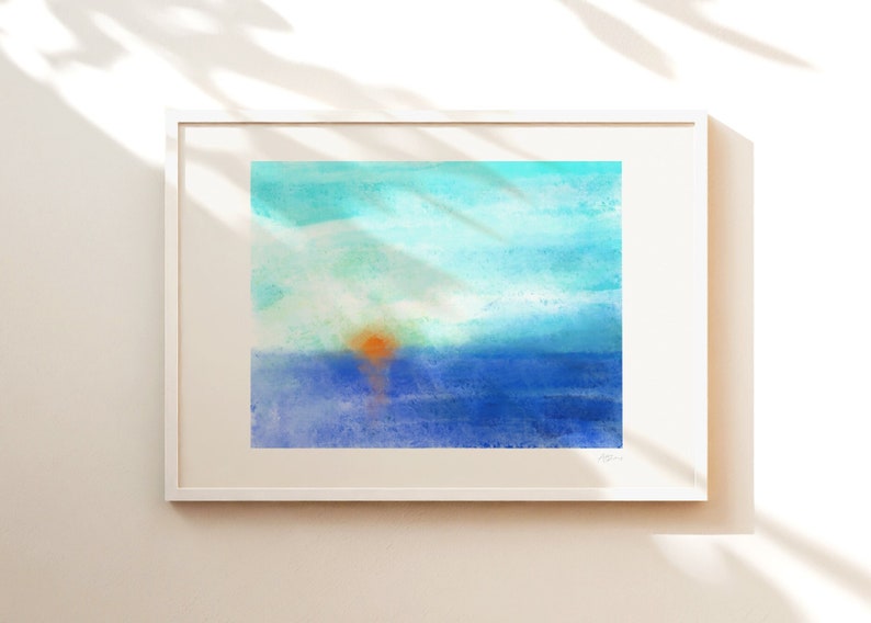 SUN AND SEA, Framed Print, 3 sizes available image 1