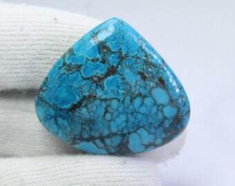 Superb gemstone  Blue Turquoise Gemstone Blue Turquoise Cabochon Blue Turquoise Loose Stone For Jewelry Making Loose Stone #1328 63ct