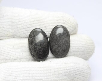 shine!! Quality Silver sheen obsidian Gemstone Natural Silver sheen obsidian Cabochons Handmadeused foe jewelry.23ct*2227