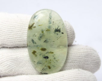 Amazing Quality!! Green Prehnite hand Polish Loose stone Semi Precious cabochon Jewelry making gift for your loved ones*51ct*2132