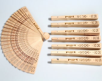 Bulk Personalized Hand Fan Wedding Favors For Guests, Wooden Fans, Engraved Hand Fan, Wedding Favors, Gifts For Her, Bridesmaid Gifts