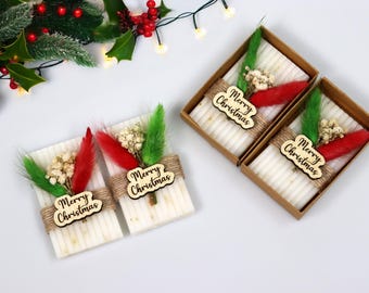 Christmas Soap Gift Set – Handmade Holiday Soaps – Festive Scented Guest Soap – Stocking Stuffer Idea