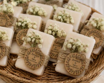 Personalized Soap Favors for Wedding Guests, Custom Wedding Favor, Bridal Shower Soap, Rustic Party Favor, Baby Shower Gift