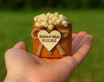 Personalisierte rustikale Hochzeit Gunsten | Personalisierter Kerzenhalter aus Holz | Handmade Gastgeschenk | Umweltfreundliches Hochzeitsdekor