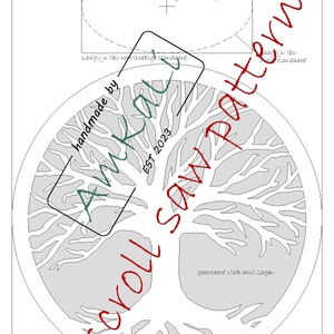 Scrollsaw pattern, wooden tree of life, wall decoration, download, treeoflife, tree of life, pdf file