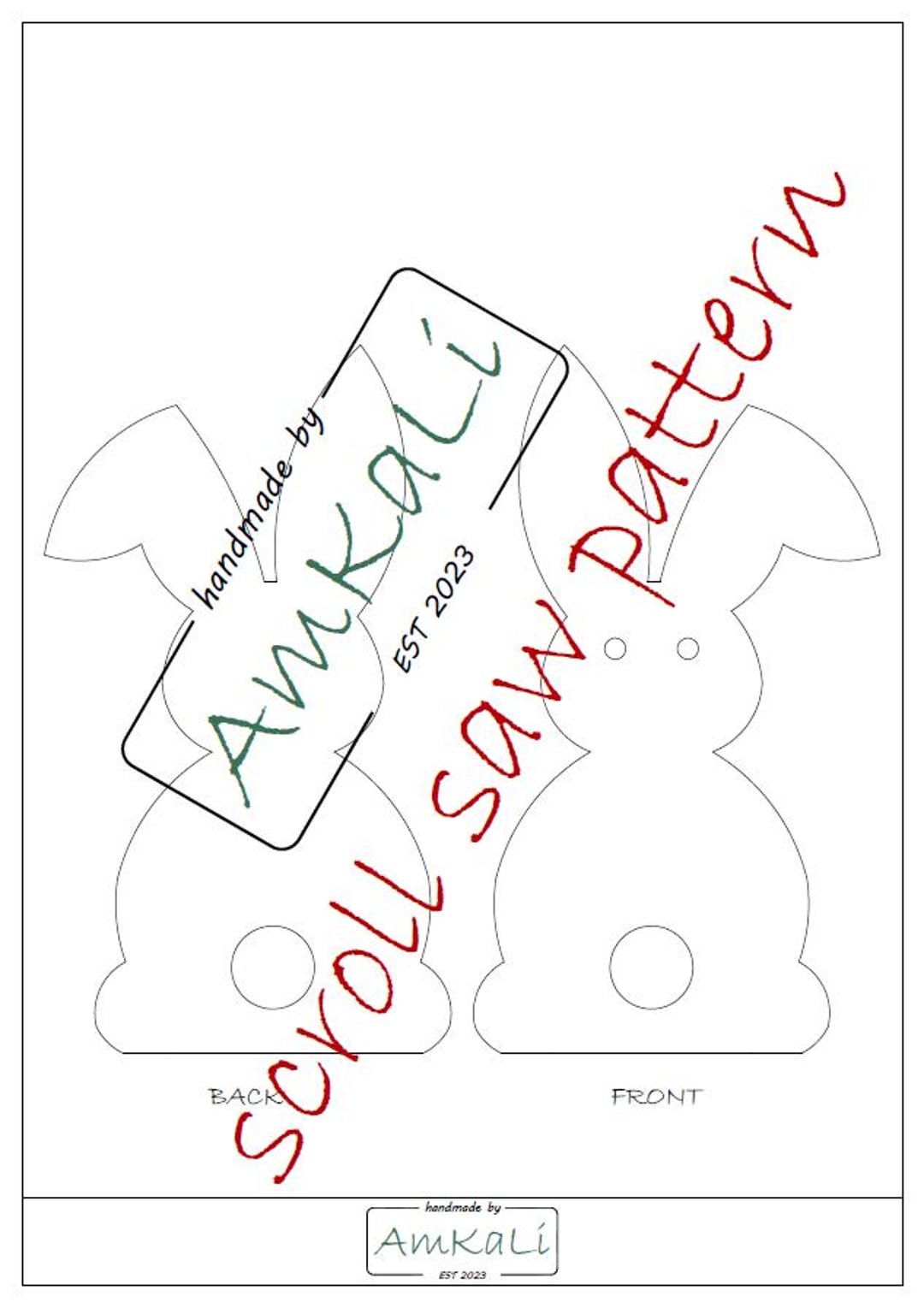 Scrollsaw Pattern, Wooden Bunny, Download, Easter, Pdf File - Etsy