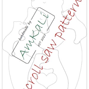Scrollsaw pattern, wooden hugging bears with heart, download, family of 2, 3, 4, 5 & 6, puzzle, pdf file package, multiple patterns
