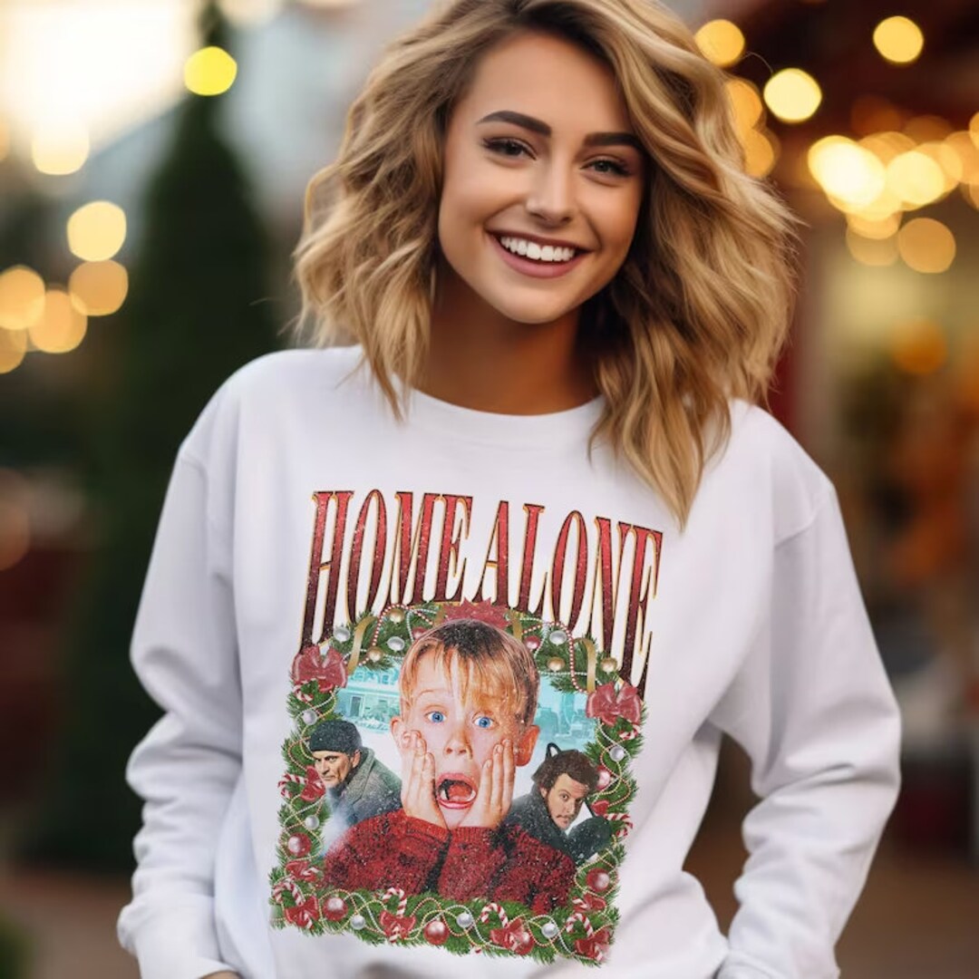 Home Alone Sweatshirt 90s Christmas Movie Sweater Funny Etsy