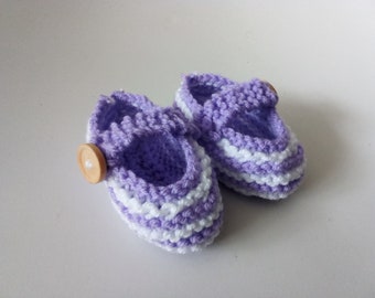 Knitted baby booties