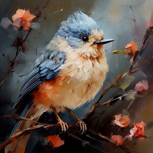 Original Custom Oil Painting From Photo, Bright Colorful Bird Artwork ...