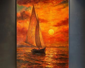 Pintura al óleo de paisaje personalizada sobre lienzo: Arte minimalista de la naturaleza