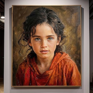 Retrato al óleo personalizado, encargo de lienzo pintado a mano, cuadro enmarcado, regalo de boda.