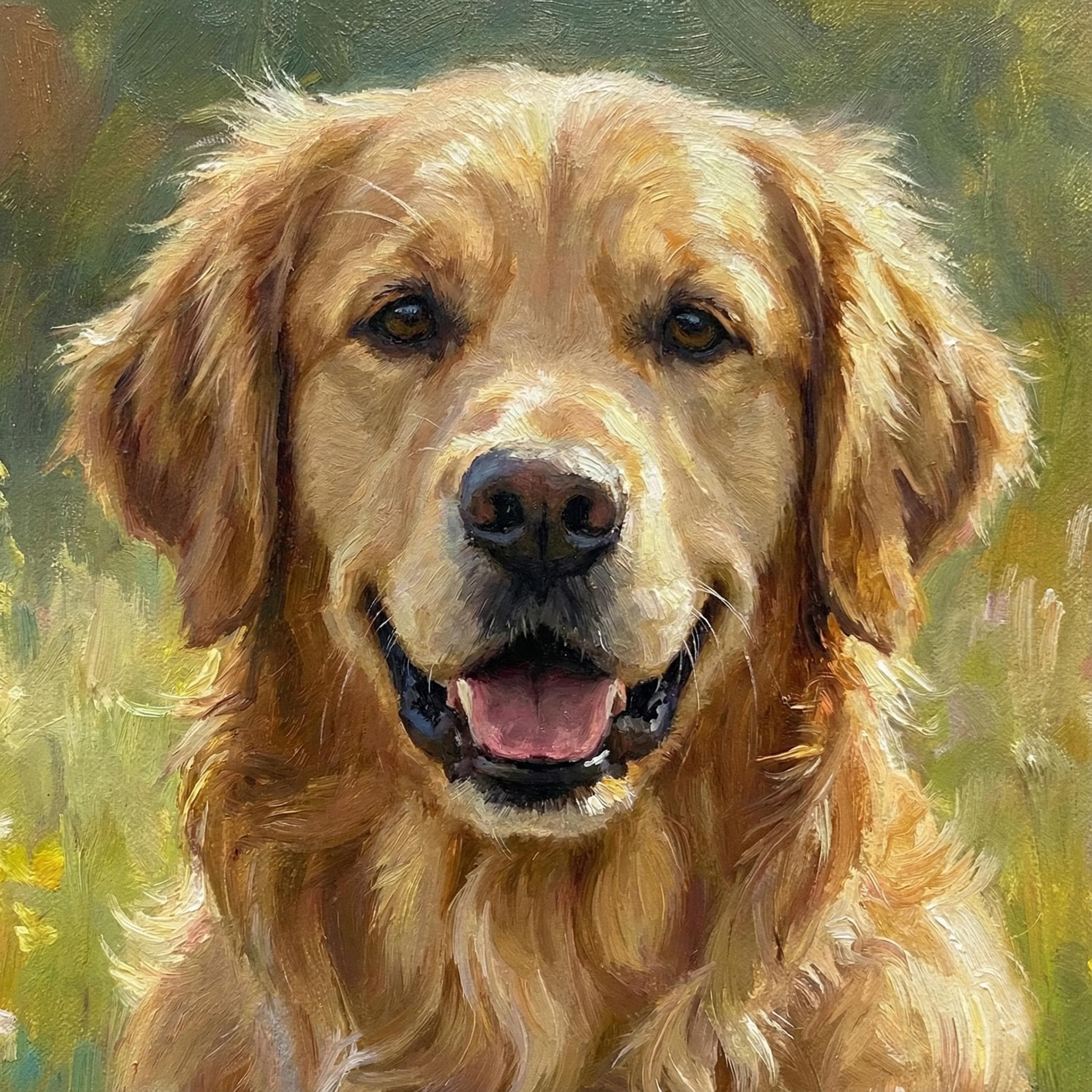 Custom Dog Oil Painting Portrait From Photo, Hand-painted Pet Canvas ...