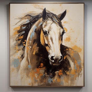 Framed Horse Oil Painting Custom Pet Portrait on Canvas, Handmade Painting from Photo, Commission Painting Wall Art, Personalized Gift