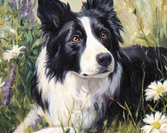Hand Painted Dog Portrait from Photo, Custom Oil Painting on Canvas, Personalized Pet Portrait
