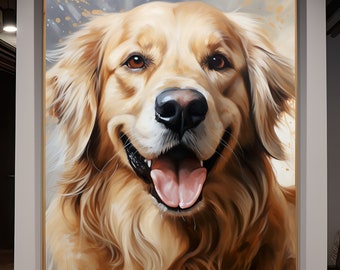 Custom Dog Portrait from Photo, Pet Portrait Commission, Hand Painted Portrait on Canvas, Framed Animal Oil Painting Art, Pet Memorial Gift