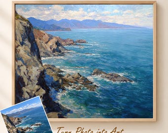 Custom Landscape Oil Painting on Canvas, Hand Painted Turn Photo Into Scenery Art Commission