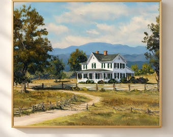 Custom House Portrait from Photo, Hand Painted Landscape Oil Painting, Personalized Housewarming Gift