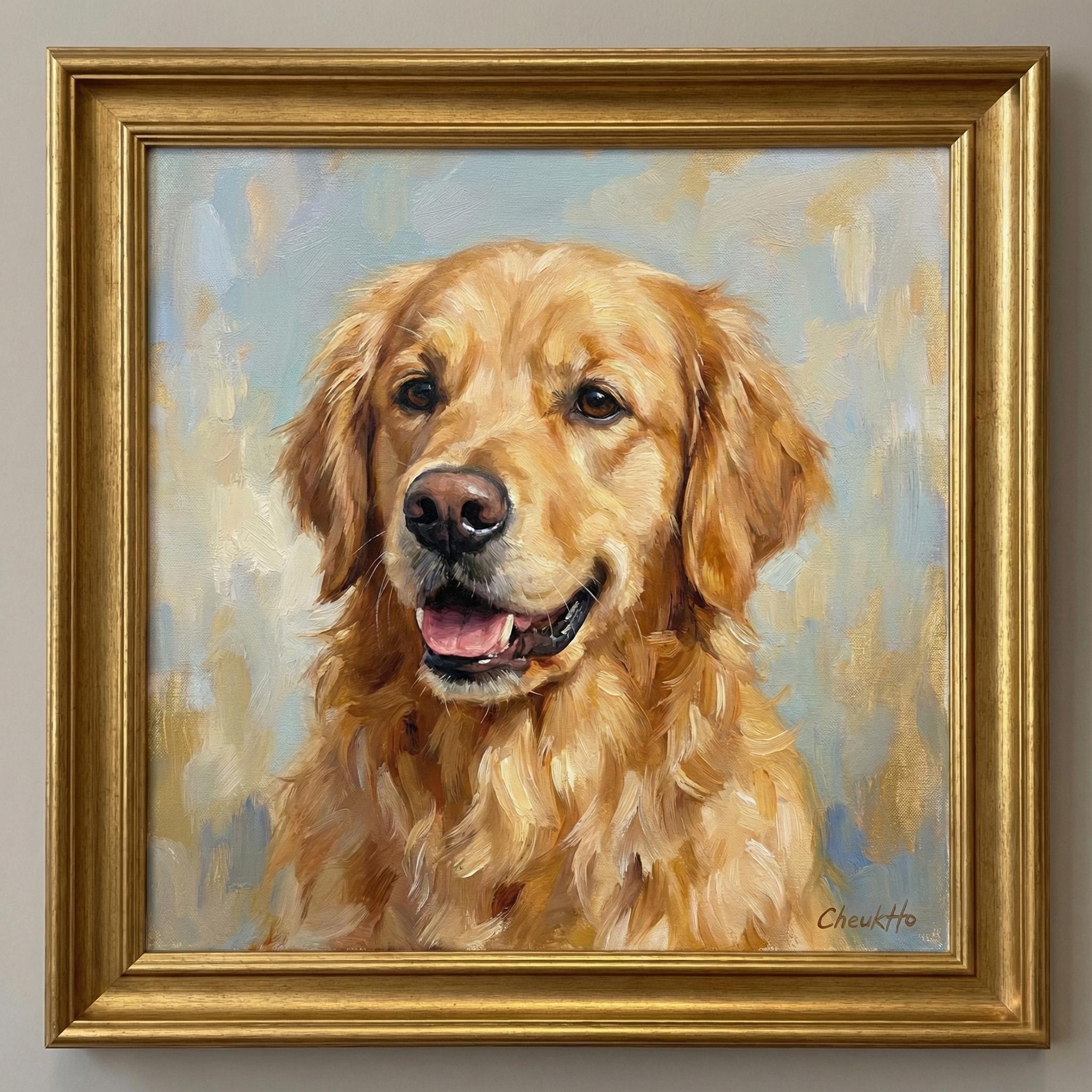Hand Painted Custom Dog Portrait, Framed Oil Painting on Canvas - Etsy