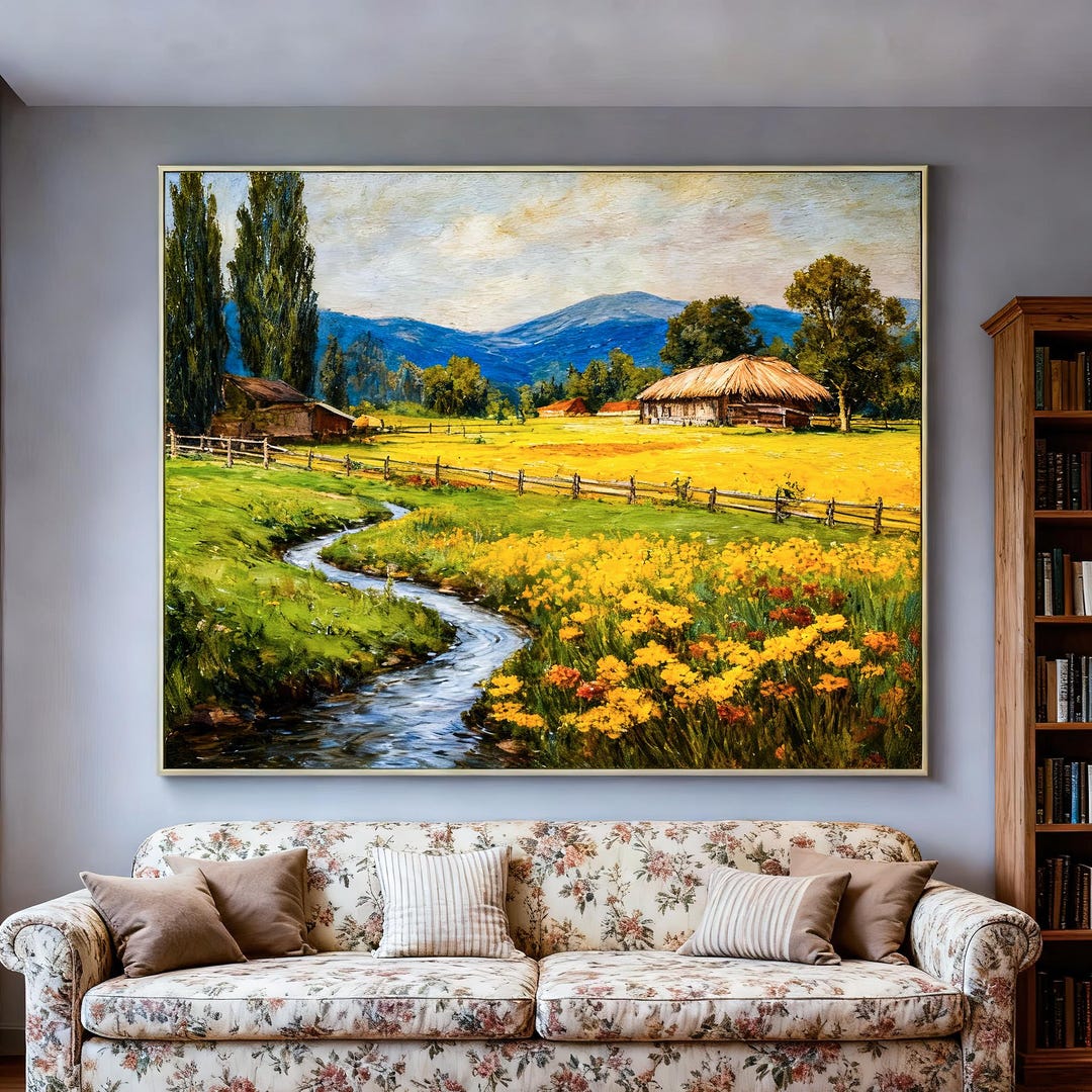 Custom Landscape Oil Painting From Photo, Field Scenery Canvas Art - Etsy