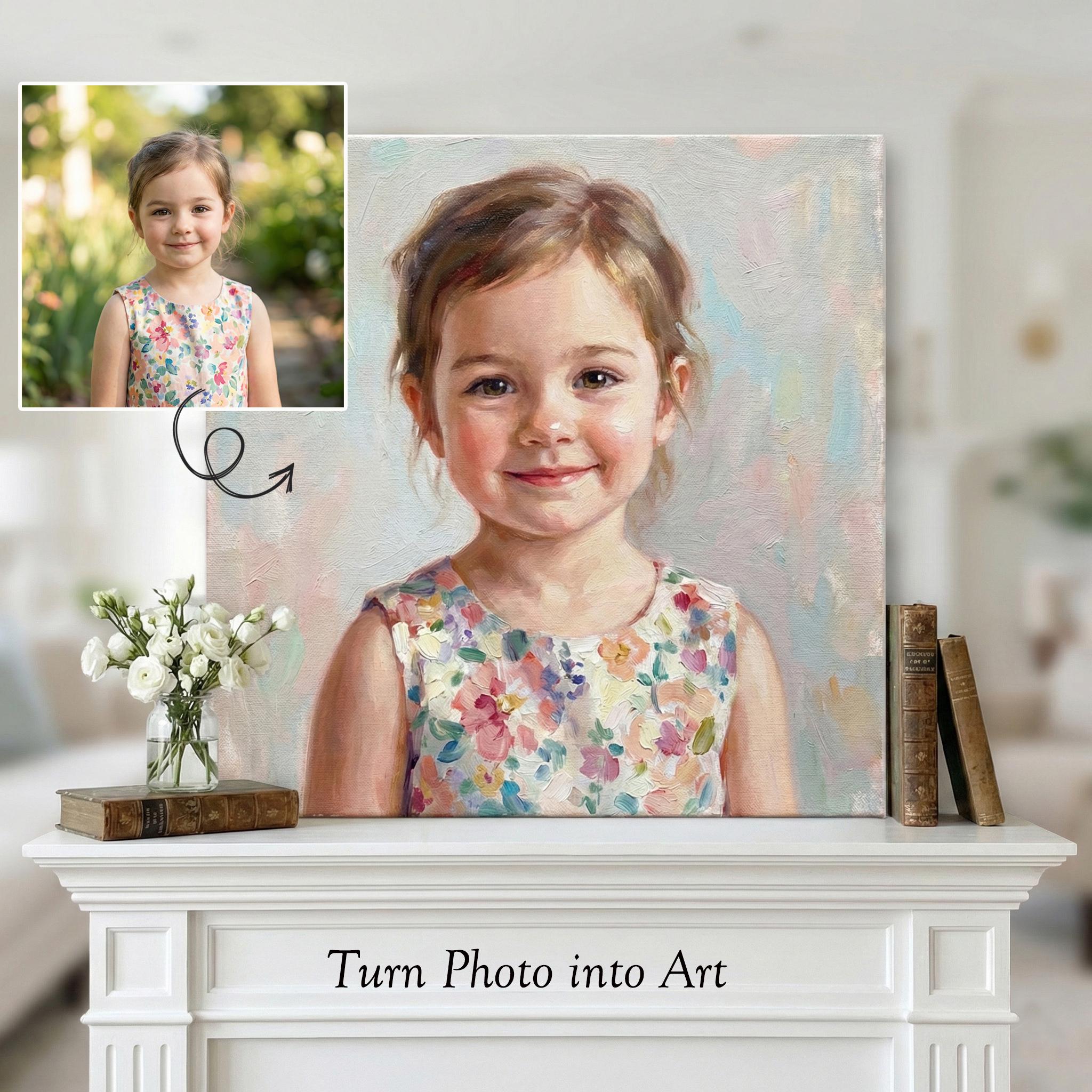Custom Oil Portrait Painting From Photo, Hand-painted Canvas Commission ...