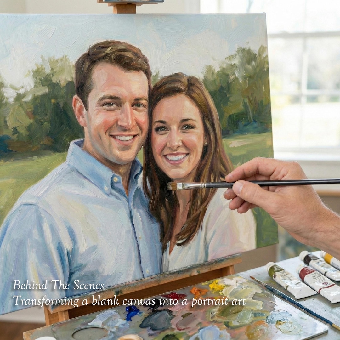 Custom Hand-painted Oil Portrait, Commission Couple Painting From Photo ...