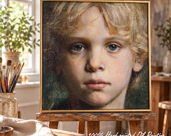 Custom Hand-Painted Portrait Oil Painting on Canvas, Commission Portrait From Photo