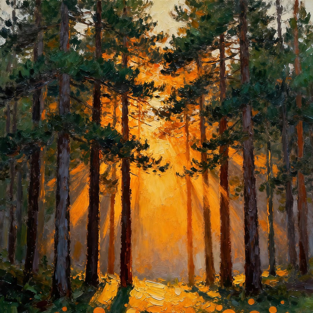 Custom Forest Oil Painting on Canvas, Impressionist Landscape Art ...