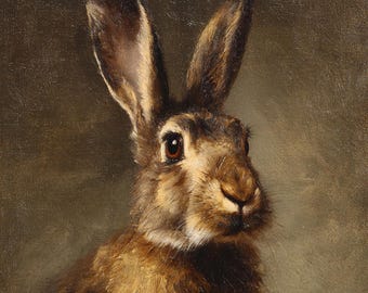 Custom Rabbit Oil Painting on Canvas, Hand-Painted Pet Portrait from Photo, Animal Wall Art