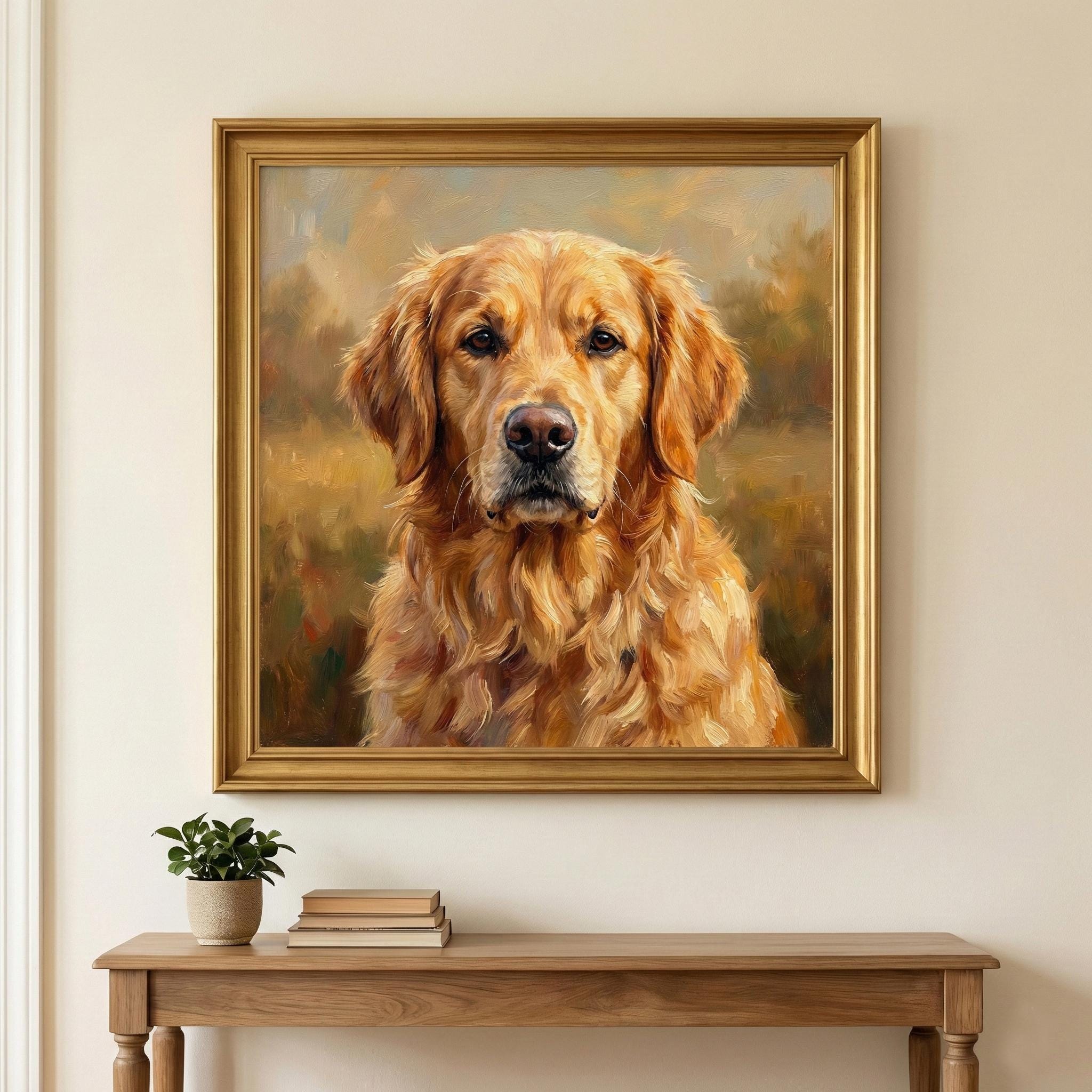 Custom Dog Oil Painting on Canvas, Hand-painted Pet Portrait From Photo ...