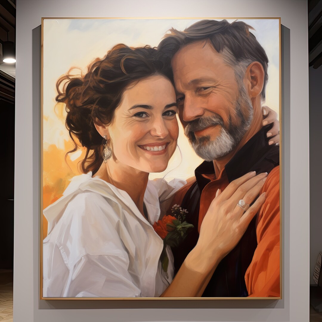 Custom Painting Hand Painted From Photo, Custom Couple Portrait on